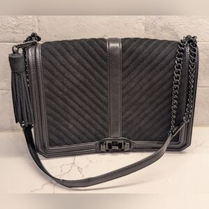 Rebecca Minkoff Love Chevron Bag - GUC - Black 11x8.5x4 Inches